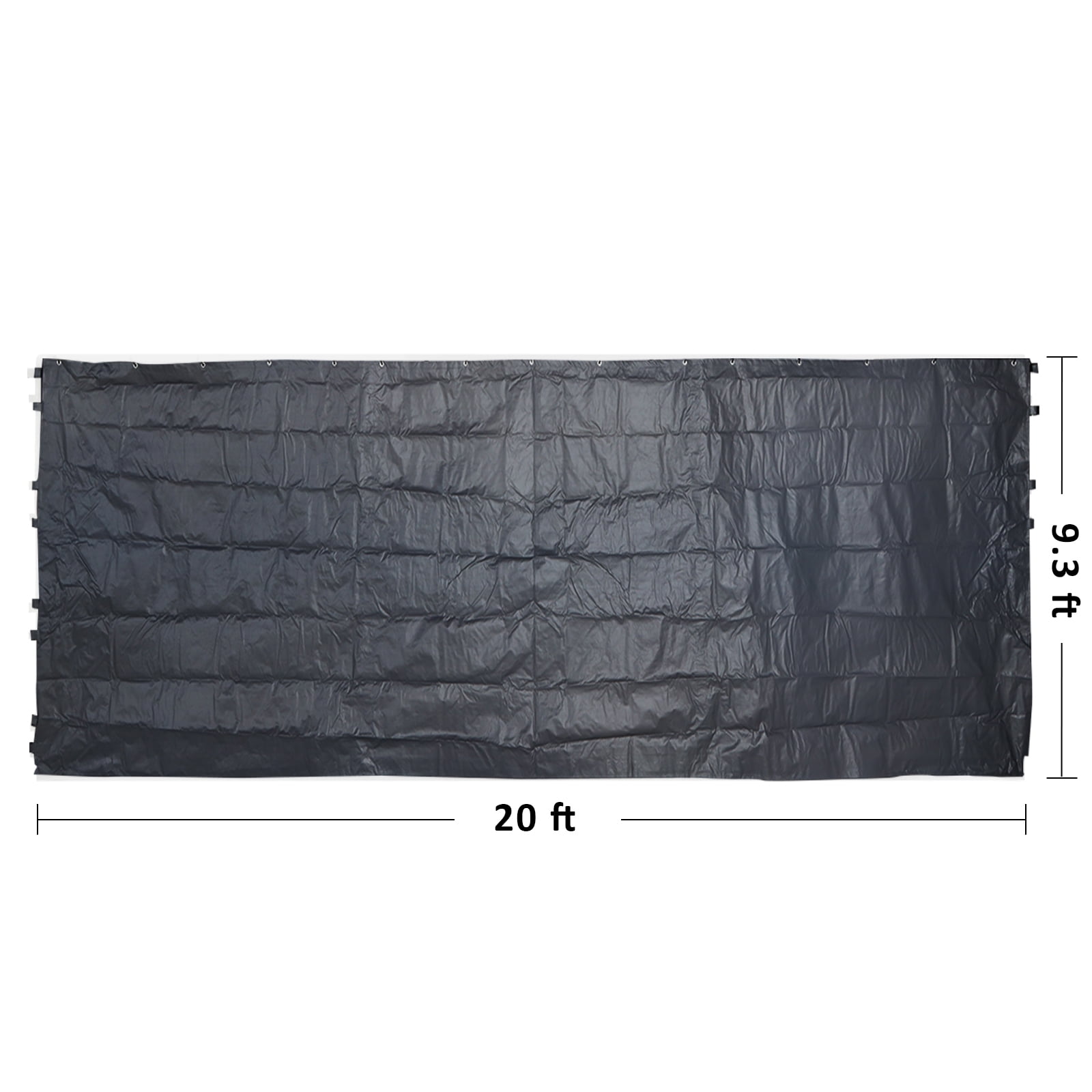 Abba Patio 10x20 ft Weather Carport Sidewall Tarp Replacement, Dark Grey- Top&Frame Not Included