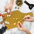 thumbnail image 4 of Star Cutting Board, Small Large Star Pattern in Vivid Color Starry Night Sky Polka Dot Ornament Print, Tempered Glass Cutting and Serving Board, Wine Bottle Shape, Yellow Orange, by Ambesonne, 4 of 5