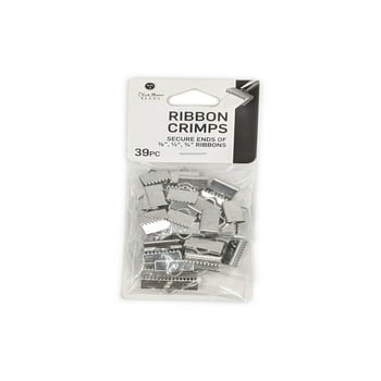 Blue Moon Beads Silver Ribbon Crimp Findings for Jewelry Making, 39 Piece
