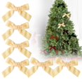 thumbnail image 2 of Torqee 6 Pack Light Yellow Velvet Christmas Bows,Handmade Holiday Wreath Decorations for Gift Wrapping, 2 of 3