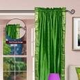 thumbnail image 2 of Lined-Forest Green Rod Pocket Sheer Sari Curtain / Drape  -43W x 120L-Piece, 2 of 4