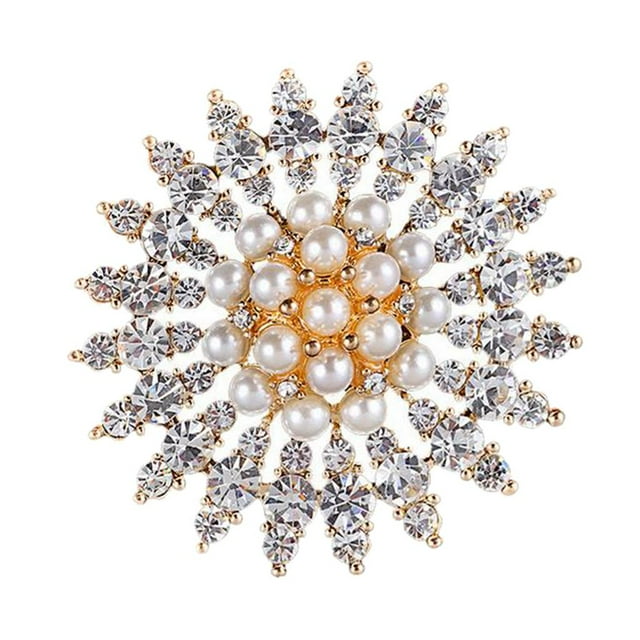 Joyas Para Damas Forma De Flor Cristal Rhinestone Broche Prendedores De Solapa Símbolo Musical Yuyangstore Broches de boda para mujer