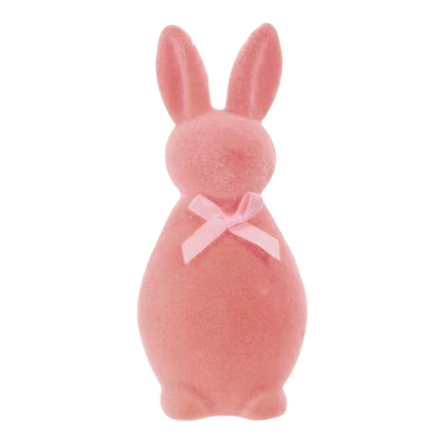 Figura de conejo de espuma, objeto decorativo, escultura animal para miniaturas de casas de muñecas. Rosa