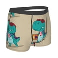 thumbnail image 3 of Balery Cool Dino Playing Skateboard Men's Boxer Briefs, Soft and Breathable Cotton Underwear with nylon Waistband-Medium, 3 of 9