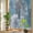 White Blue Gray, variant on Orange Green Eucalyptus Leaves Privacy Window Film, Decorative Stained Glass Window Film, Fall Botanical Watercolor Resuable Rainbow Static Cling for Home Bathroom Living Room Glass Door 17.7"x39.3"