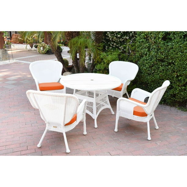 5 Piece Windsor Black Wicker Outdoor Patio Dining Set Orange Cushions Com - Windsor Patio Furniture Set 5 Piece Windsor Black Wicker Outdoor Patio Dining Set Orange Cushions Com - Windsor Patio Furniture Set