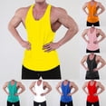 thumbnail image 2 of Mens Summer Gym Running Solid Color Sports Tank Tops Fitness Bodybuilding Vest, 2 of 9