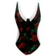 thumbnail image 3 of MKLEKYY Trajes De Baño Mujer Completo Womens V Neck Flower Printed Swimsuit Bikini Swimwear, 3 of 3