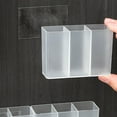 thumbnail image 3 of Mupvlun Mini Wall-Mounted Storage Organizer Box, 3 Compartment Transparent Cosmetic Storage Box for Storing Makeup Brushes, Lipstick (2 Pcs), 3 of 6