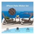 thumbnail image 3 of Patio Rattan Rocking Furniture Set - 3 Pieces Outdoor Rocking Chairs with Table - Mix Gray PE Rattan Rocker Set - Weather Resistant for Backyard, Poolside, Patio, 3 of 9