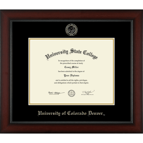 University of Colorado Denver Diploma Frame, Document Size 11" x 8.5"