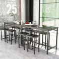 thumbnail image 4 of AWQM Dining Bar Table Set for 4, Modern Counter Height Table and 4 Bar Stools, 5 Piece Bar Table and Chairs Set for Small Spaces, Apartment, Pub, Dining Room, Kitchen, Black, 4 of 8