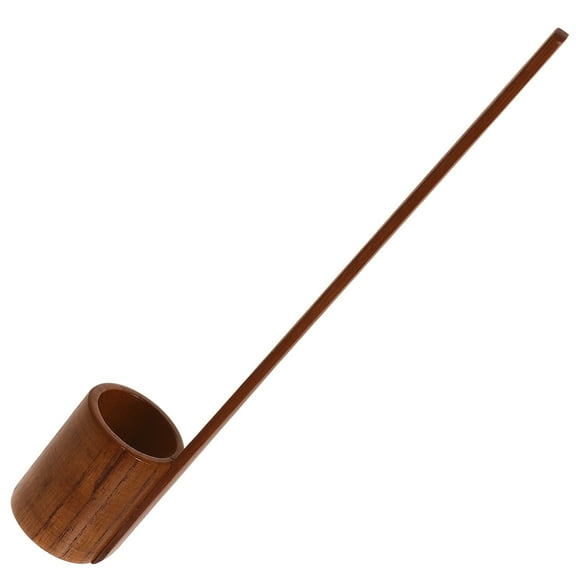 Long Handle Wooden Wine Dipper Spoon Beer Pouring Ladle Multipurpose Flat Bottom Kitchen Tool