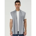thumbnail image 3 of DARING DIVA Men's Sleeveless Open Front Asymmetric Hem Cardigan Vest 34 Gray, 3 of 7