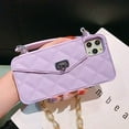 thumbnail image 2 of Wallet Case Compatible with iPhone 15 Pro Max, Cute Light Luxury Bag Design, Purse Flip Card Pouch Cover Soft Silicone Case with Handstrap Long Shoulder Strap (Purple, iPhone 15 Pro Max), 2 of 13