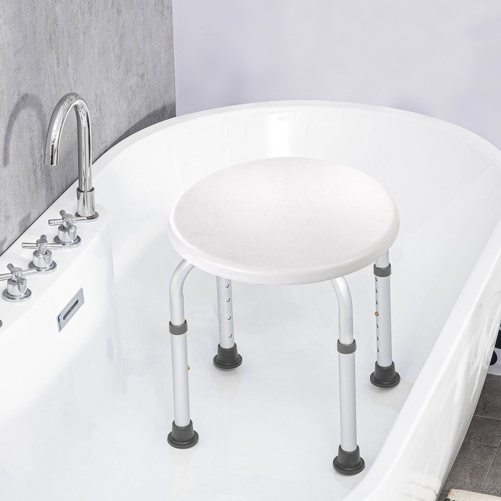 YYAo Shower Stool, Shower Chair Bench with Adjustable Heights and Non-Slip Rubber for Safety and Stability, White YYAo Shower Stool, Shower Chair Bench with Adjustable Heights and Non-Slip Rubber for Safety and Stability, White