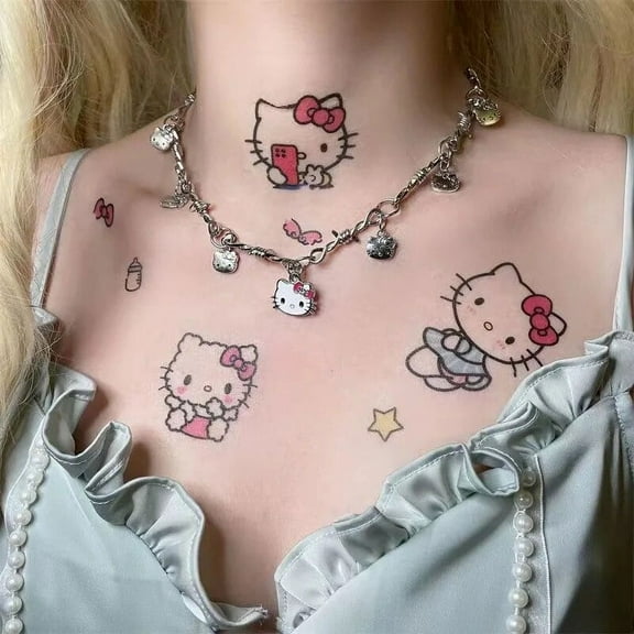 Kawaii Sanrio Hello Kitty Thorn Necklaces Y2k Stuff Metal Necklace Sweet Spicy Style Pendant Accessories Fashion Jewelry Gifts