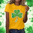 thumbnail image 2 of St Patrick Tees For Women Short Sleeve Crew Neck Festival Print Pullover Tops Holiday Casual Loose Stylish Blouse (XXL, Yellow), 2 of 5