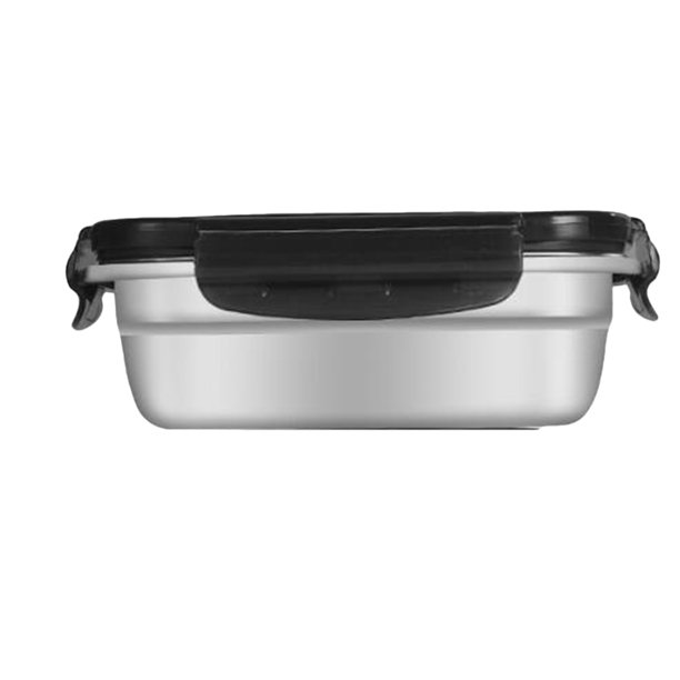 Contenedor de acero inoxidable para alimentos, refrigerador, frutas y verduras (negro, 350 ml)