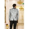 thumbnail image 3 of COOFANDY Men Sequin Blazer Jacket Slim Fit One Button Sport Coat Tuxedo with Pocket, 3 of 11