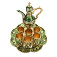 thumbnail image 1 of Set De Tetera Vintage, Juego De Cafetería Turca Kit De Olla De Vinos De Metal Con Bandeja De Tetera Y 6 Tazas Para Banquetes De Fiesta Diarios Para Artesanías De Arte En Casa, 1 of 7