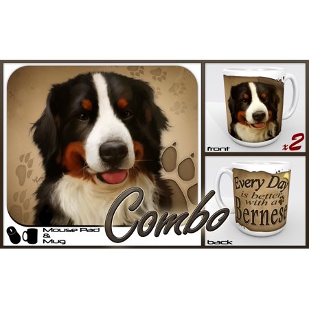 Bernese Mountain Dog "for Dog Lovers Only" 1 Mouse Pad and 2 Mugs Combo Set