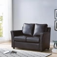 thumbnail image 4 of Furniture of America Lillard Faux Leather Upholstered Loveseat in Dark Gray, 4 of 7