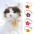thumbnail image 2 of Flower Ornament Pet Necklace Non-Irritation, Adjustable, Quick Release - Vivid Color Cotton Polyester Bow-knot Style Pet Cat Dog Collar Decoration - Pet Product, 2 of 8