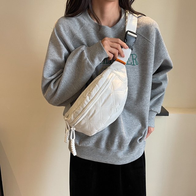 Bolso De Pecho Acolchado Bolso bandolera con correa ajustable para mujer, bolso informal para compras