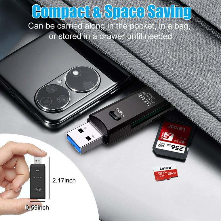 AUPERTO USB Card Reader 3.0, All-in-One Design, High Speed Transfer Up To  5Gbps, for SD, SDHC, SDXC, MicroSD, MicroSDHC, MicroSDXC WHITE