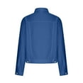 thumbnail image 4 of jjayotai Womens Coat Tops Clearance Womens Jean Jacket Fashion Casual Denim Jacket Long Sleeve Button Down Chest Pockets Daily Coat, 4 of 5