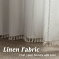 thumbnail image 5 of NixiYa Linen Curtains White Boho Curtains Semi-Blackout Window Curtains Rod Pocket Drapes 52 x 84 inches 1 Pannel, 5 of 7