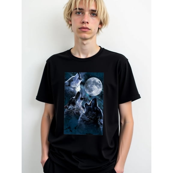 Wolf Moon Howl T-Shirt mens comfort colors tshirt black elegant elegantly t shirts For summer Fall Original Unisex Shirt Crewneck tshirts