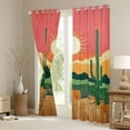 thumbnail image 3 of Castle Fairy Green Cactus Black Out Curtains,Rustic Country Curtains Pack of 2 (42x63 Each),Western Desert Bedroom Curtains,Lightweight Botanical Room Decor, 3 of 6