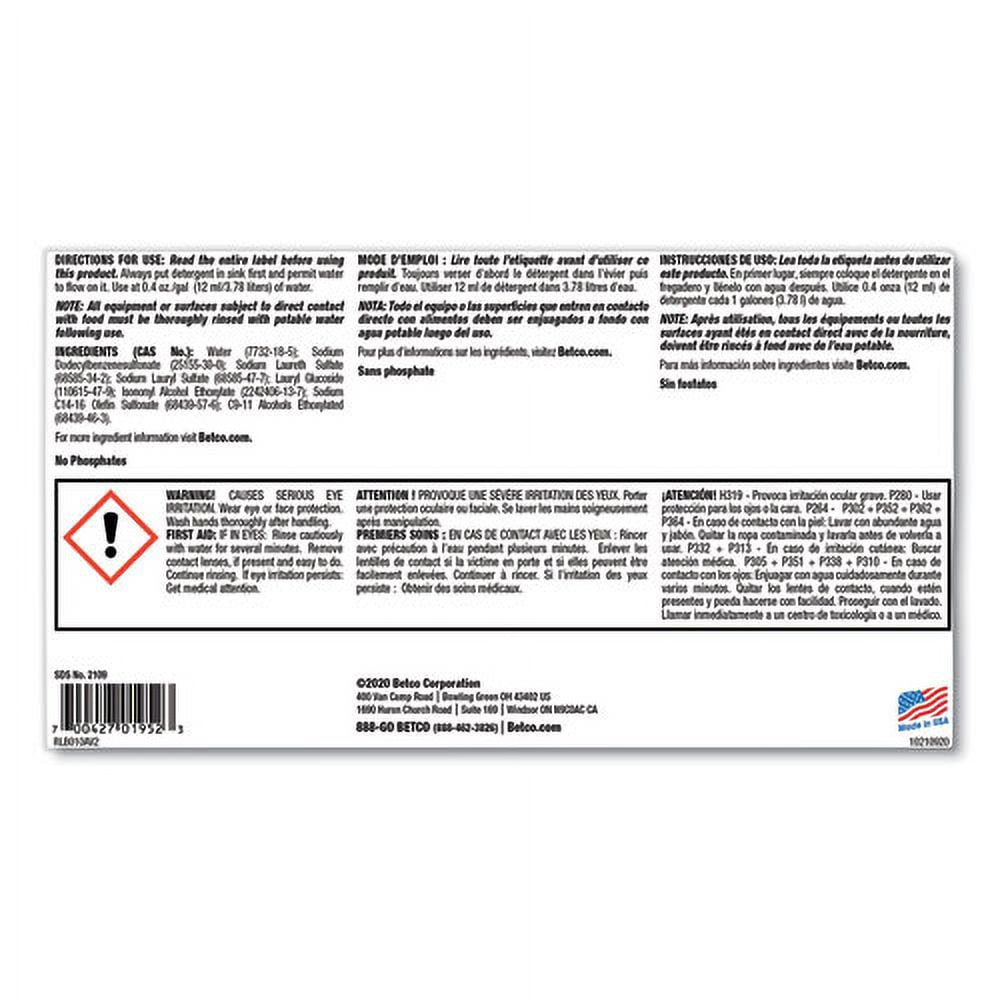 A heavy-duty lemon scented pot and pan detergent ideal for cleaning pots, pans and dishes in commercial use. This product wor | Bundle of 2 Cartons