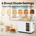 thumbnail image 5 of 2 Slice-Toaster,Touch Control LCD Screen,6 Shade Setting & Bread Selection,Removable Crumb Tray,Stainless Steel,900W,White, 5 of 7