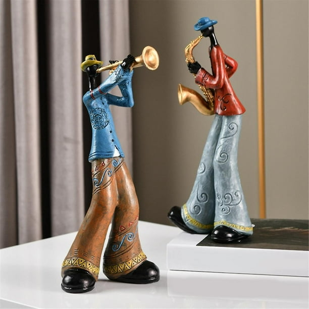 Jazz Band Player Figurines Vintage Musician Figure Resin Statues Desktop  Ornament Retro Sculpture H - Walmart.ca