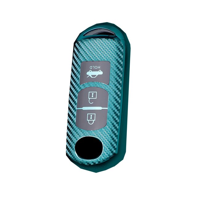 Riwesomey Llavero de fibra de carbono para coche, TPU, Color sólido, Flexible, 1:1, a prueba de golpes, elegante, a prueba de sudor, accesorios Automoción decorativa y accesorios Verde 3 Clave