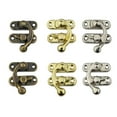 thumbnail image 2 of Farfi 12Pcs Leather Craft Bag Decorative Jewelry Gift Wine Wooden Box Hasp Latch Hooks (Type 2), 2 of 13