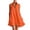 #0004-Orange, variant on Women's Mock Neck Sleeveless Flowy Ruffled Swimsuit Cover-Up Dress with Front Zip Detail Bathing Suit Beach Bikini Wrap Summer Vacation Poolside Loose Casual Mini Sundress​