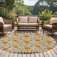 thumbnail image 4 of Round Rug 5Ft Washable Non-Slip, Spring Daisy Circle Area Rugs for Living Room Bedroom, Country Vintage Yellow White Floral Leaf Plaid Indoor Floor Mats Carpet Runner for Home Decor Aesthetic, 4 of 8