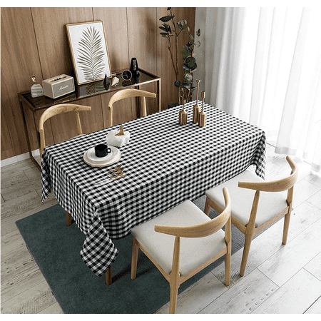 

Checkered Tablecloth Rectangle - Stain Resistant Waterproof and Washable Table Cloth Gingham for Outdoor Picnic Holiday Dinner(6 sizes 5 color) Grey 90cm*150cm F79435