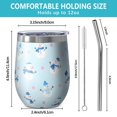 thumbnail image 5 of 12oz Stemless Wine Tumblers Light Blue Christmas Snowman Pattern Vacuum Insulated Stainless Steel Travel Tumbler Cups Mug with Lid and Straw for Champaign,Cocktail,Beer with Cleaning Brush, 5 of 5