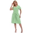 thumbnail image 4 of Vestido casual LALACAT de verano con cuello en V y volantes en A, manga corta, 4 of 5