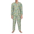 thumbnail image 3 of Picia Rabbit And Chick Pattern Men’s Long-Sleeve Sleepwear Set - Soft 2-Piece Loungewear with Pockets, Comfy PJs for Relaxing Nights-Large, 3 of 7