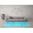 thumbnail image 3 of Ahgly Company Indoor Square Oriental Light Blue Industrial Area Rugs, 4' Square, 3 of 4