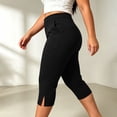 thumbnail image 5 of Szhihuiw Leggings for Women Plus Size Fashion Side Slit High Waisted Capri Pants Casual Womens Trousers with Pockets, 5 of 8