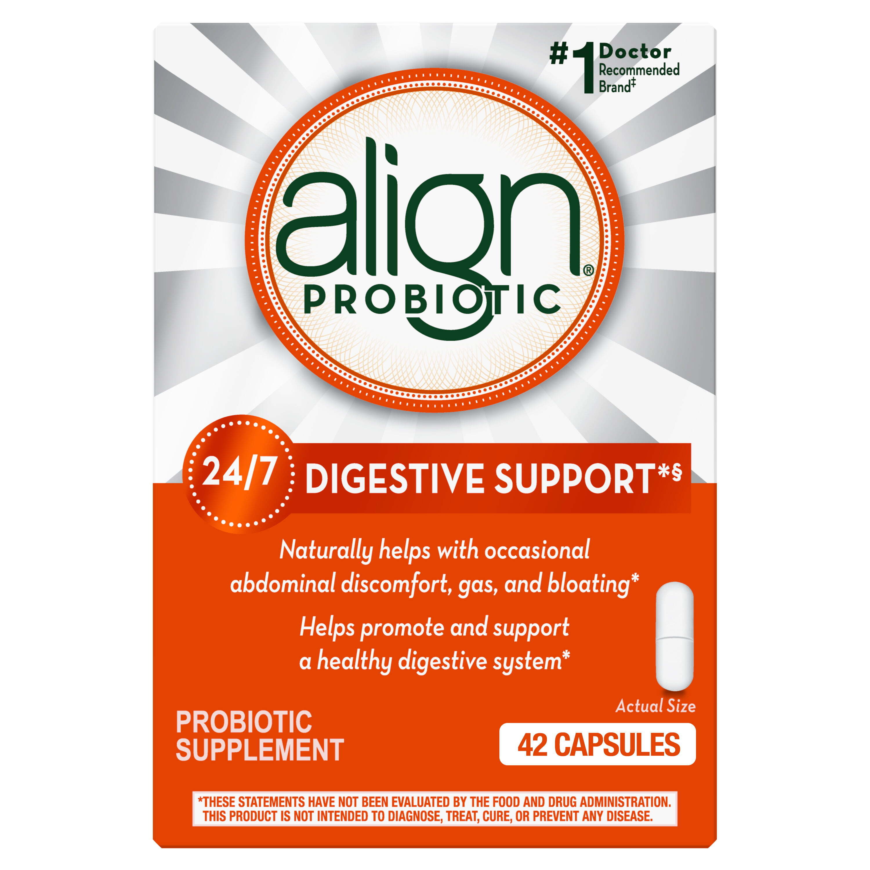 Align Probiotic Capsules, Men and Women's Daily Probiotic Supplement for Digestive Health, 42 Ct