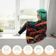 thumbnail image 5 of Halloween Wearable Blanket Cozy Hooded Blanket Pumpkin Throw Cloak Wrap for Men Women Gifts, 5 of 6