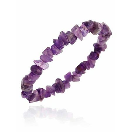 - Genuine Amethyst Chip Stone Bracelet